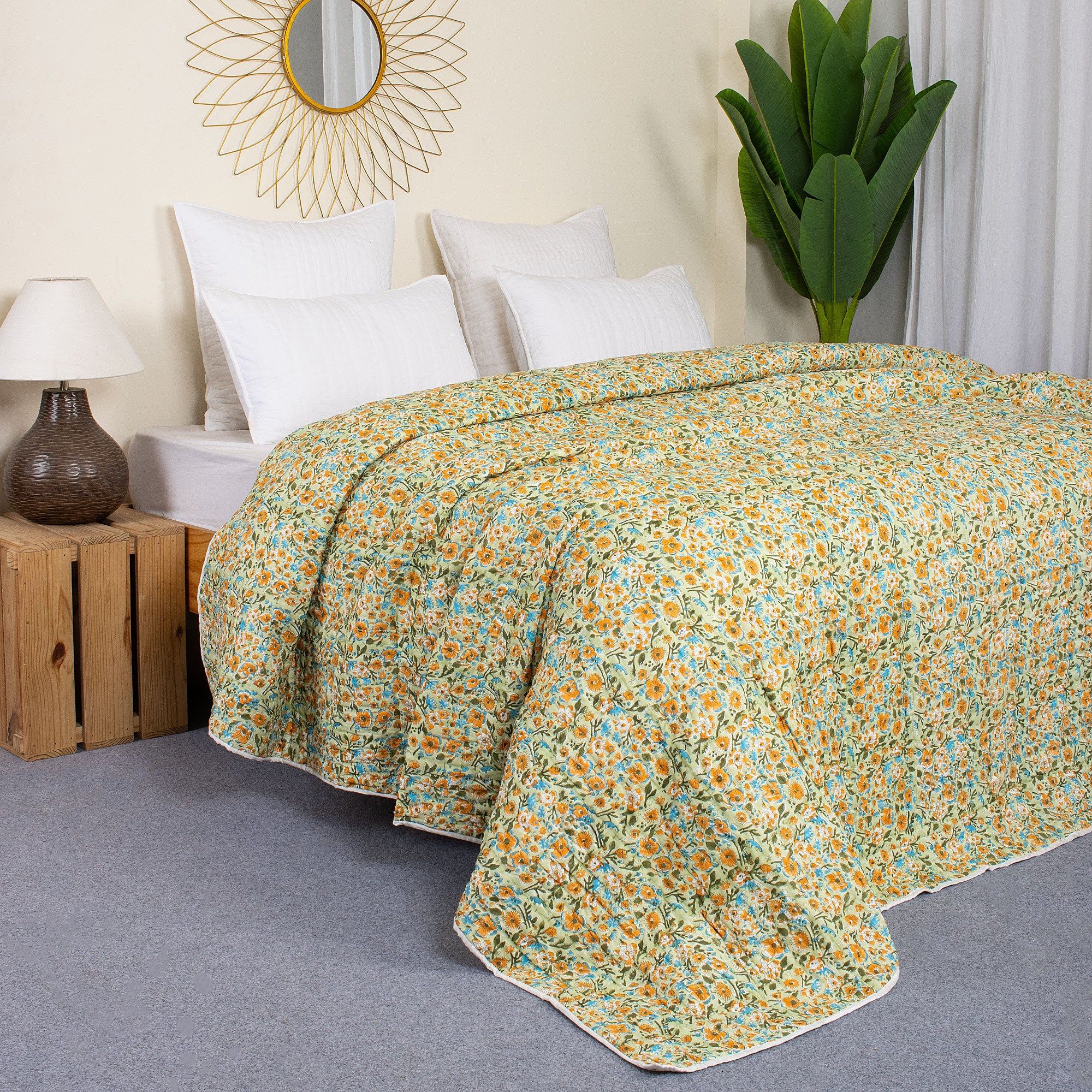 Buy Handmade Cotton Kantha Quilt